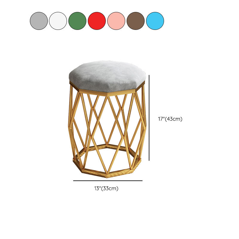 Solid Color Flannel Standard Stool Modern Simple Upholstered Stool