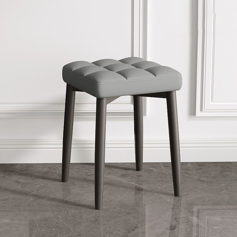 Solid Color Leather Standard Stool Modern Simple Square Stool