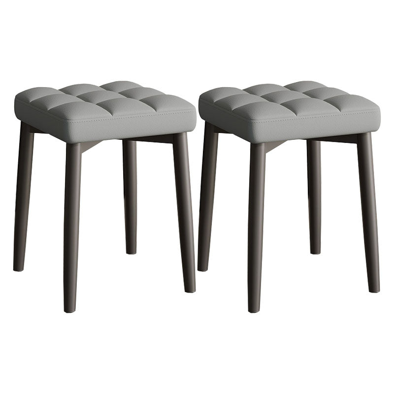 Solid Color Leather Standard Stool Modern Simple Square Stool
