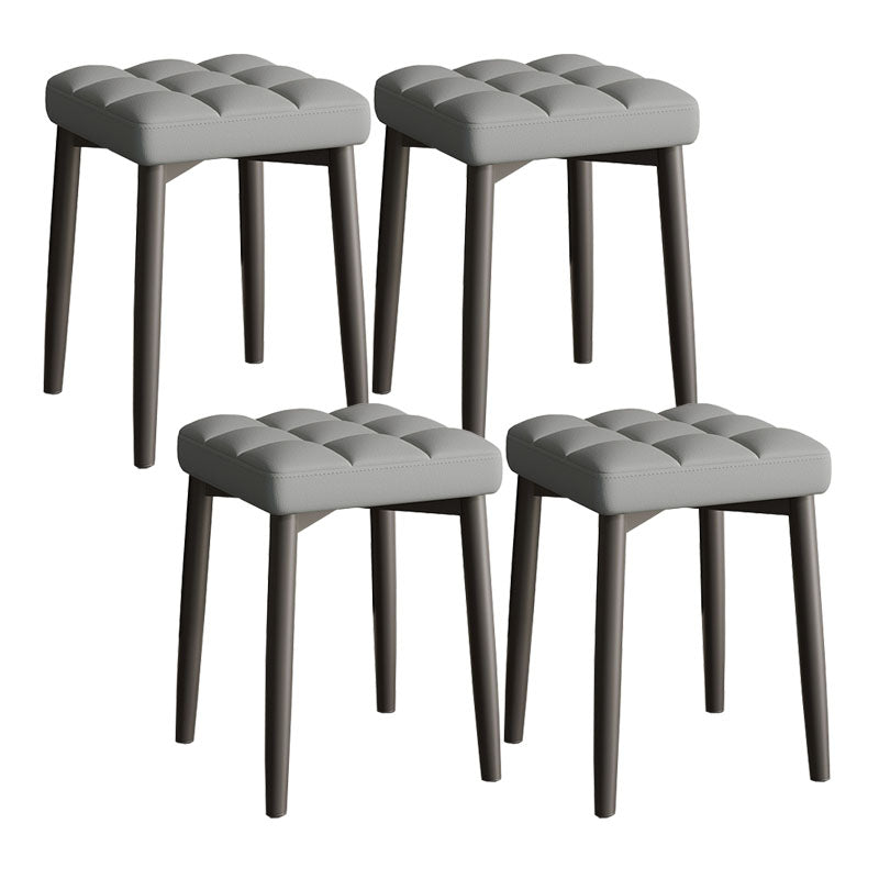 Solid Color Leather Standard Stool Modern Simple Square Stool