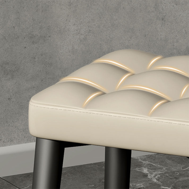 Solid Color Leather Standard Stool Modern Simple Square Stool
