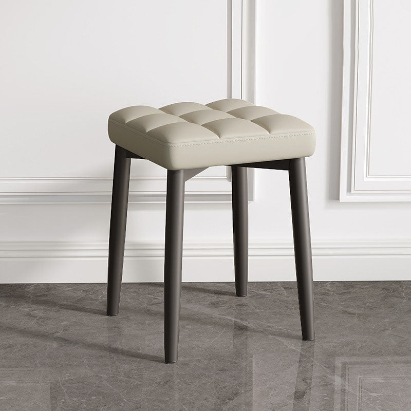 Solid Color Leather Standard Stool Modern Simple Square Stool