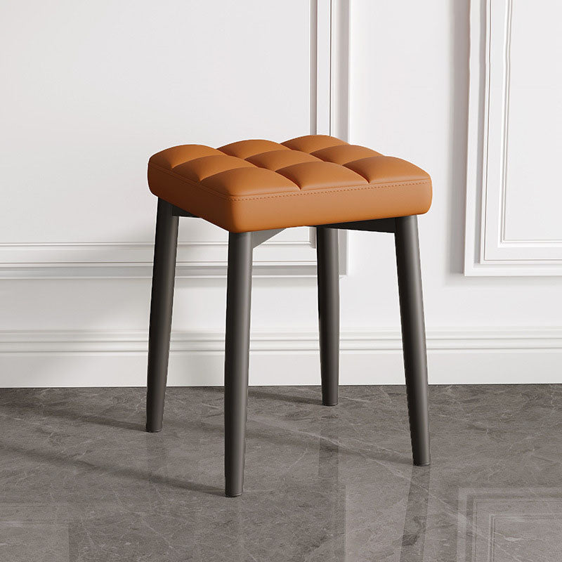 Solid Color Leather Standard Stool Modern Simple Square Stool