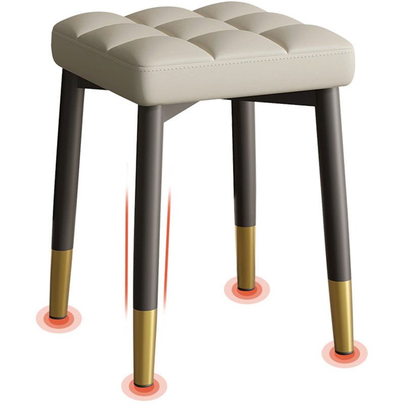 Solid Color Leather Standard Stool Modern Simple Square Stool
