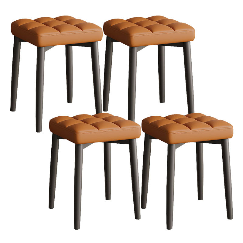 Solid Color Leather Standard Stool Modern Simple Square Stool
