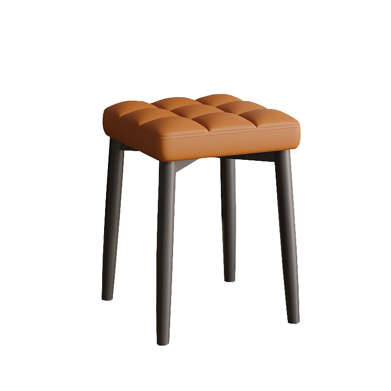 Solid Color Leather Standard Stool Modern Simple Square Stool