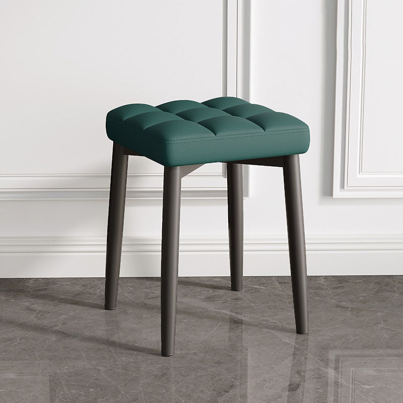 Solid Color Leather Standard Stool Modern Simple Square Stool