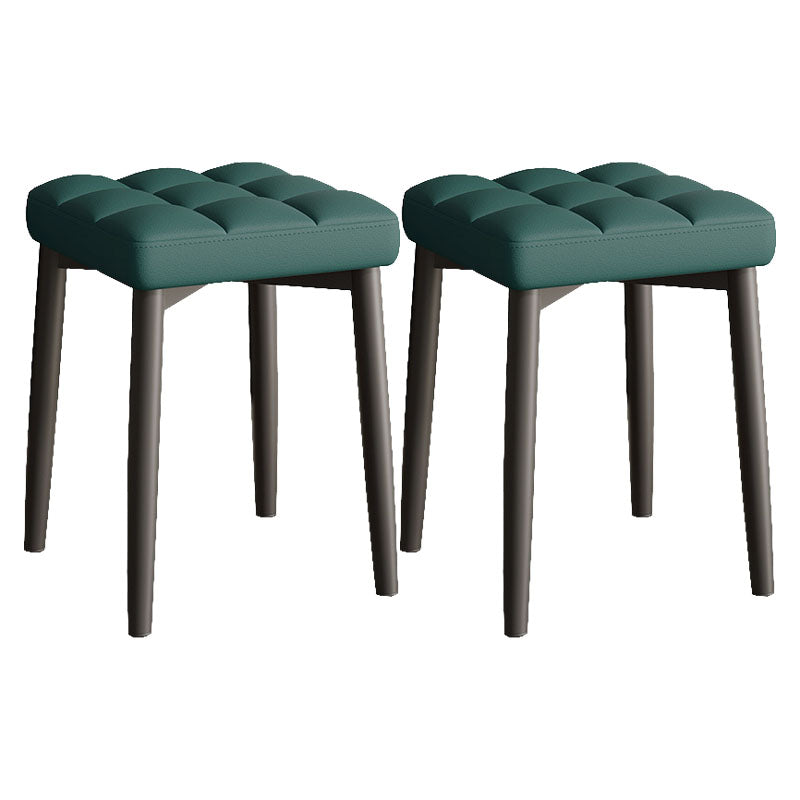 Solid Color Leather Standard Stool Modern Simple Square Stool