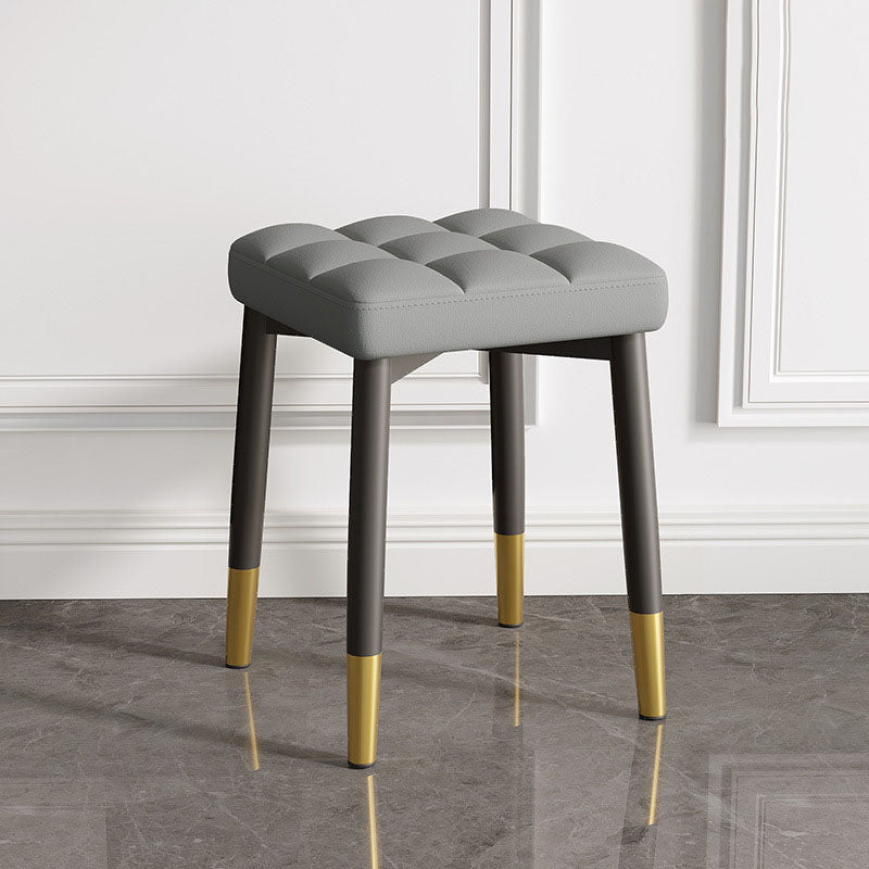 Solid Color Leather Standard Stool Modern Simple Square Stool