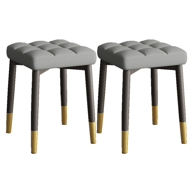 Solid Color Leather Standard Stool Modern Simple Square Stool