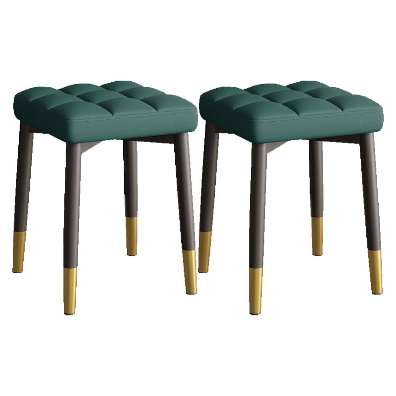 Solid Color Leather Standard Stool Modern Simple Square Stool