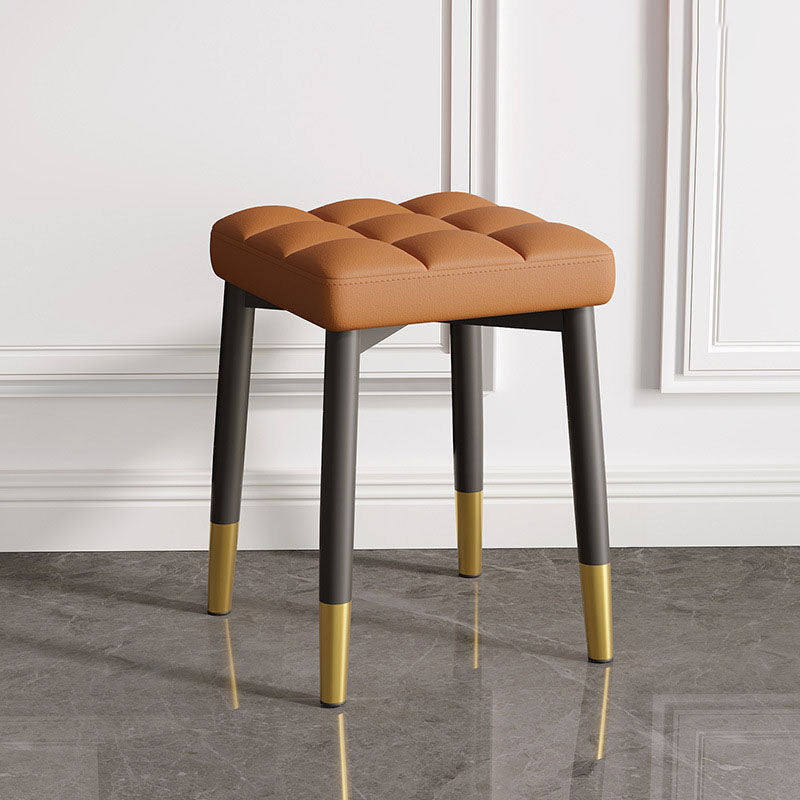 Solid Color Leather Standard Stool Modern Simple Square Stool