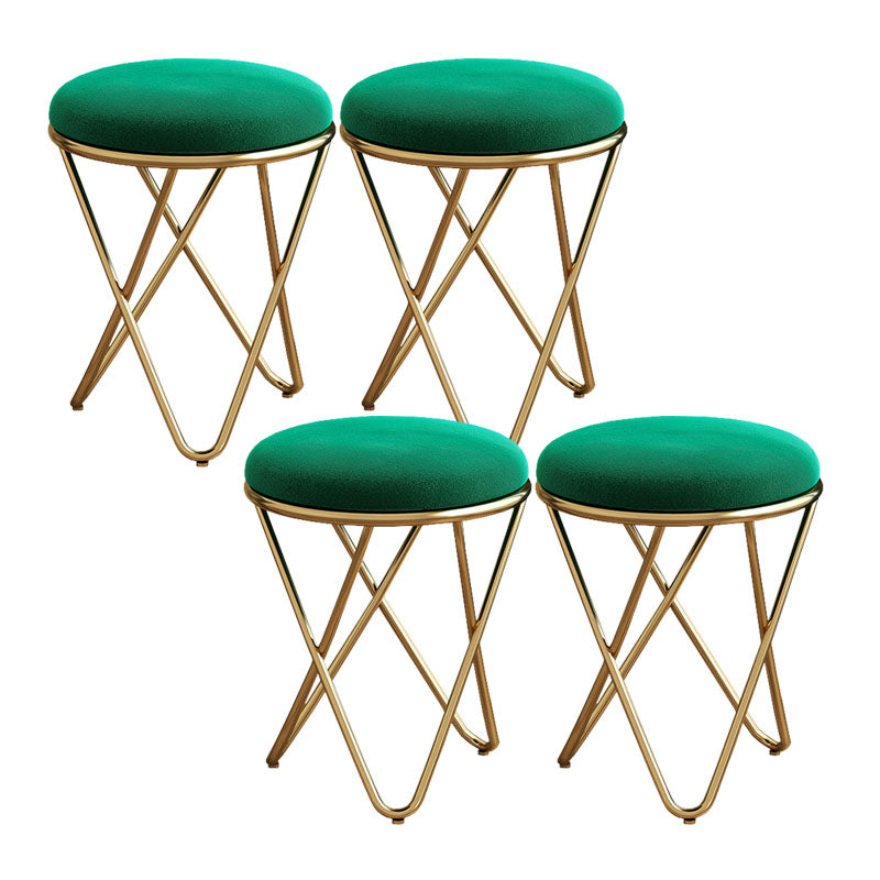 Solid Color Fabric Standard Stool Modern Style Simple Round Cushion Stool