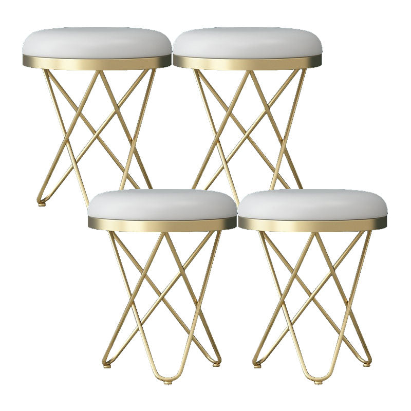 Solid Color Fabric Standard Stool Modern Style Simple Round Cushion Stool