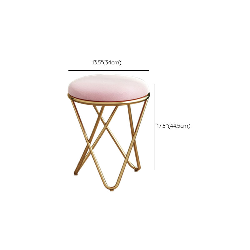 Solid Color Fabric Standard Stool Modern Style Simple Round Cushion Stool