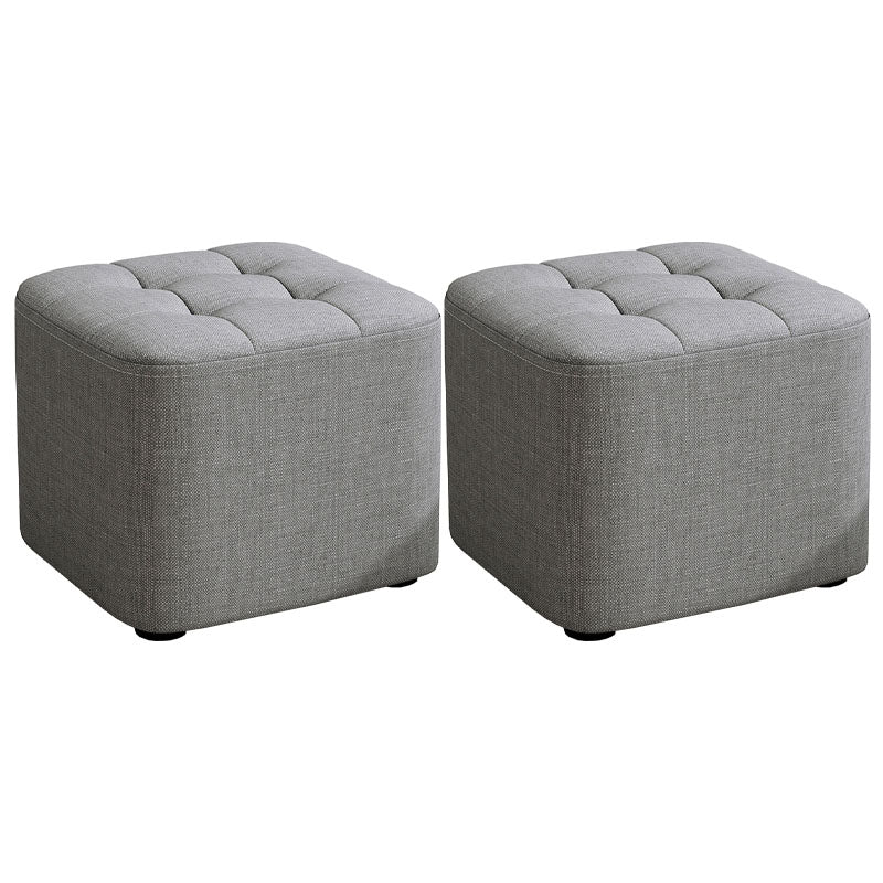 Solid Color Fabric Standard Stool Modern Simple Square Upholstered Stool