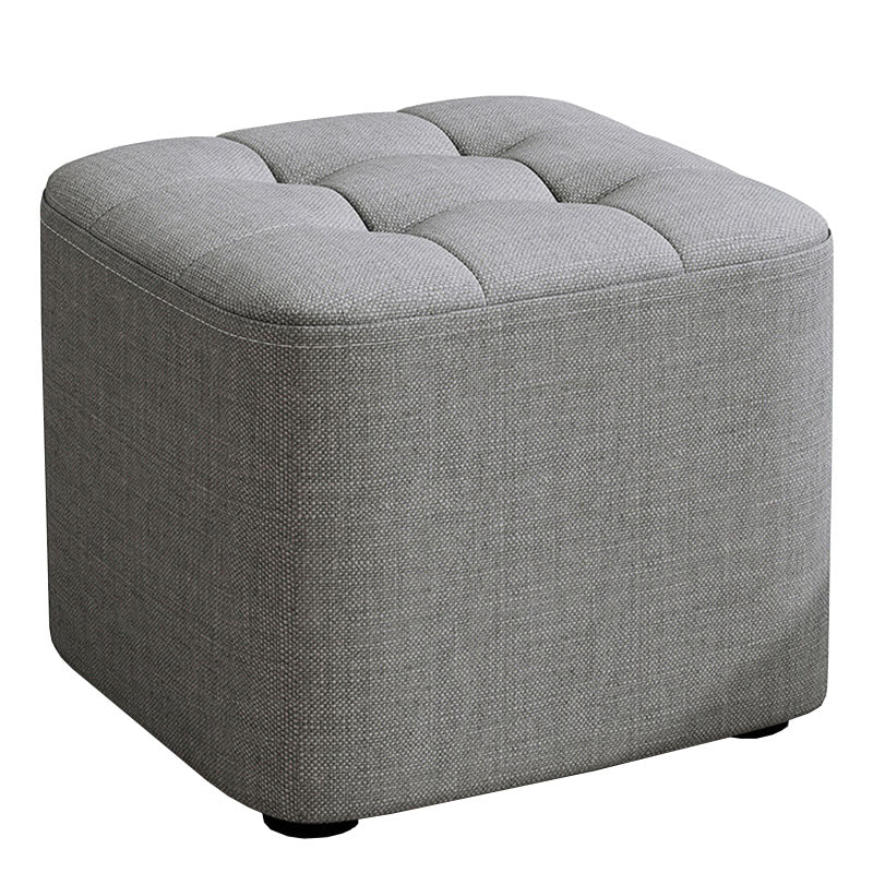 Solid Color Fabric Standard Stool Modern Simple Square Upholstered Stool