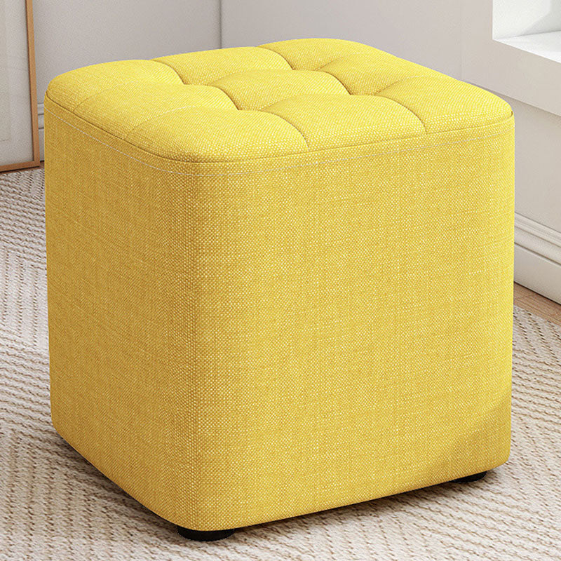 Solid Color Fabric Standard Stool Modern Simple Square Upholstered Stool