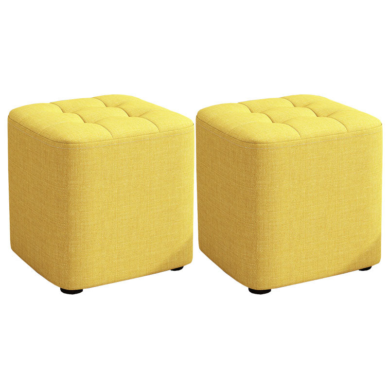 Solid Color Fabric Standard Stool Modern Simple Square Upholstered Stool