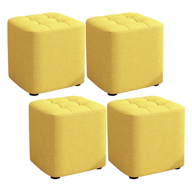 Solid Color Fabric Standard Stool Modern Simple Square Upholstered Stool