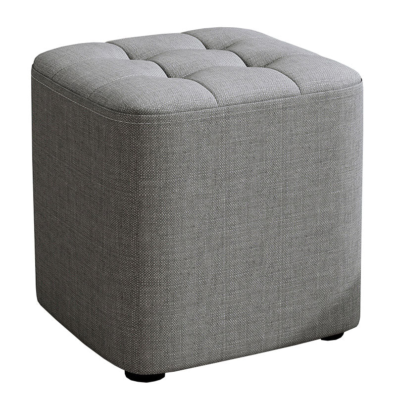 Solid Color Fabric Standard Stool Modern Simple Square Upholstered Stool