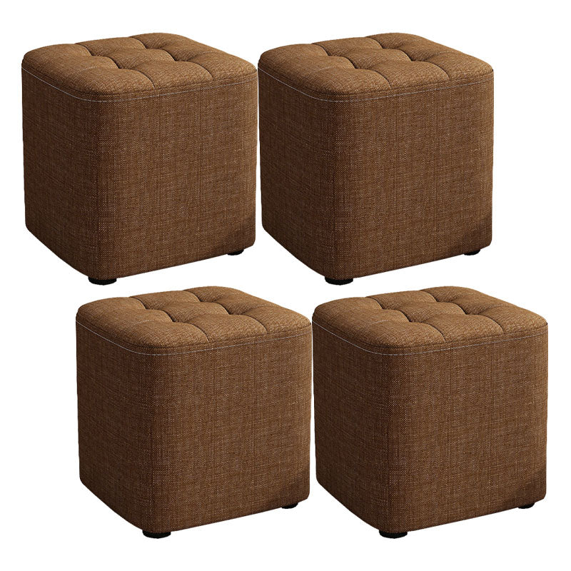 Solid Color Fabric Standard Stool Modern Simple Square Upholstered Stool