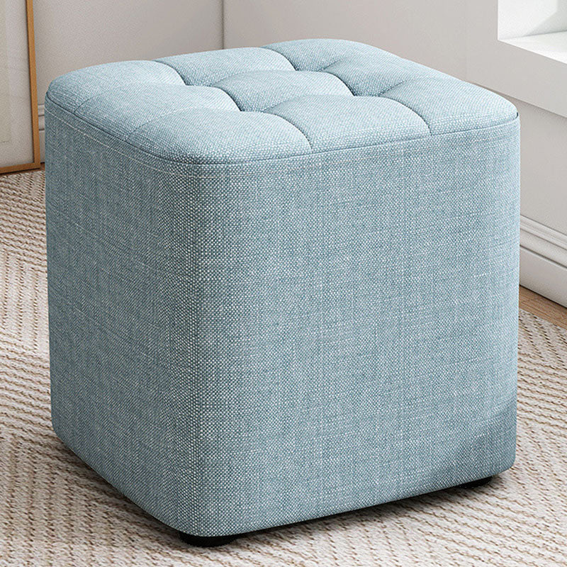 Solid Color Fabric Standard Stool Modern Simple Square Upholstered Stool