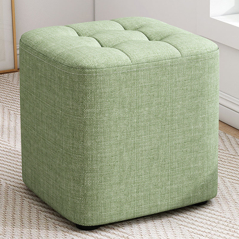 Solid Color Fabric Standard Stool Modern Simple Square Upholstered Stool