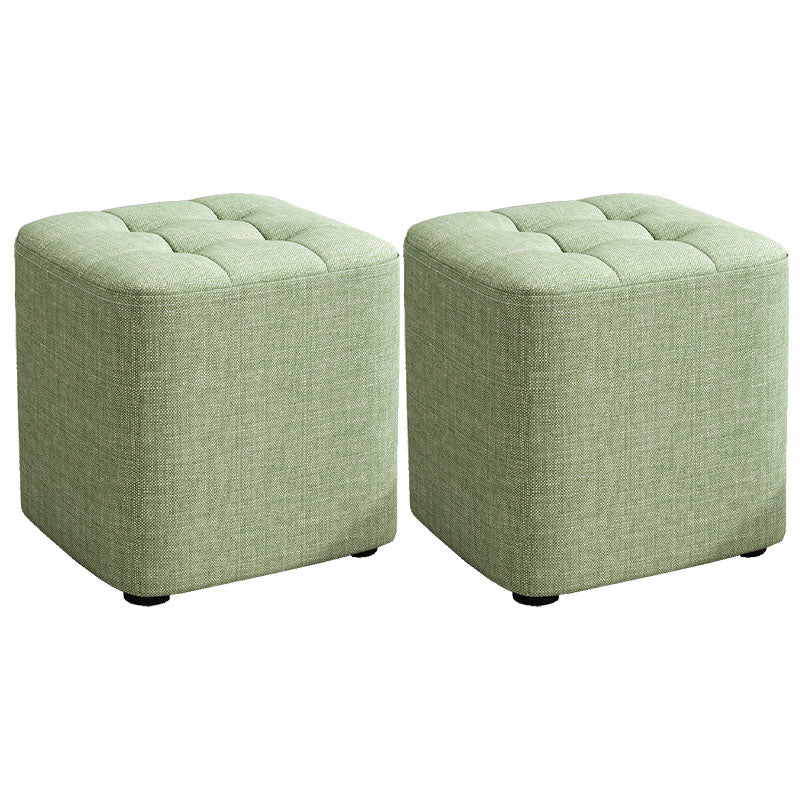 Solid Color Fabric Standard Stool Modern Simple Square Upholstered Stool