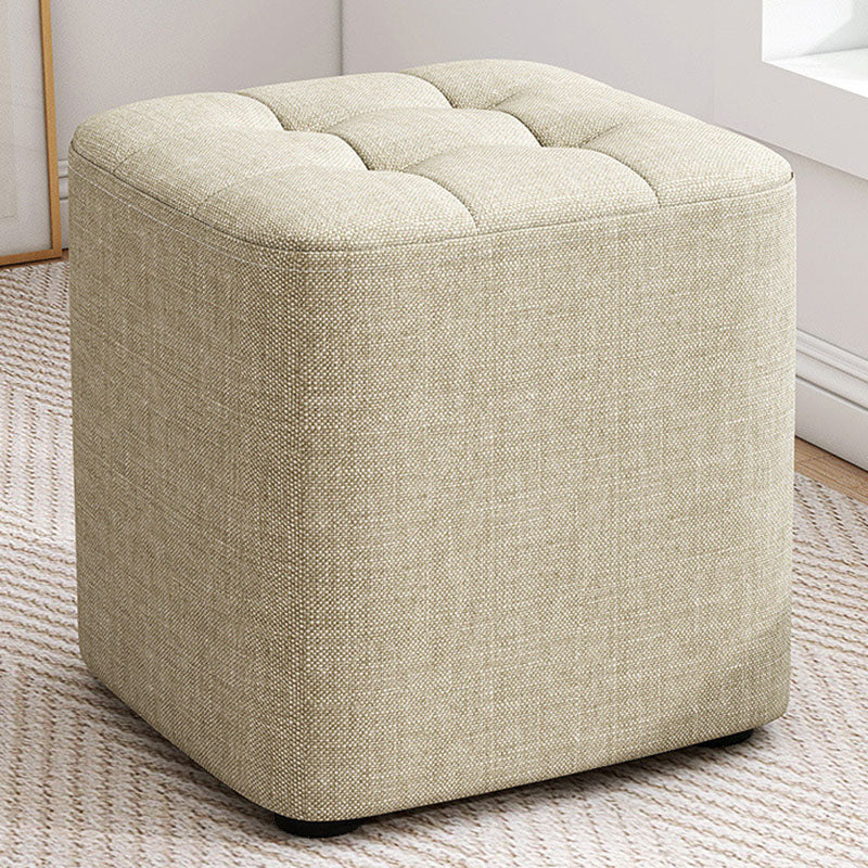 Solid Color Fabric Standard Stool Modern Simple Square Upholstered Stool