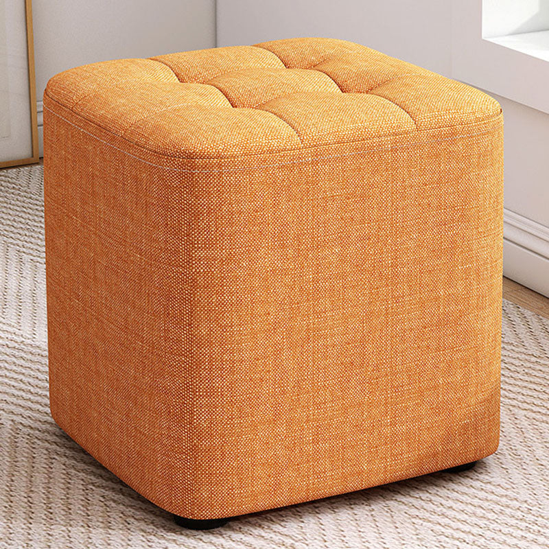 Solid Color Fabric Standard Stool Modern Simple Square Upholstered Stool
