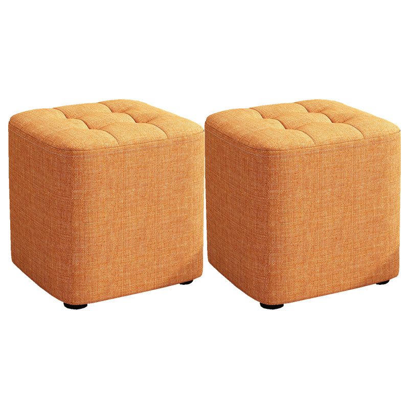 Solid Color Fabric Standard Stool Modern Simple Square Upholstered Stool