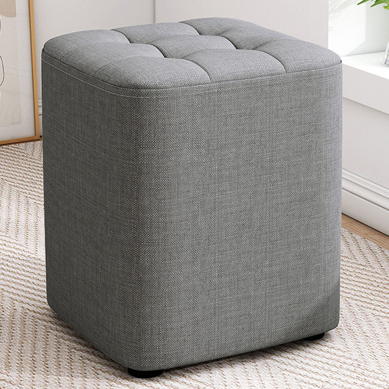 Solid Color Fabric Standard Stool Modern Simple Square Upholstered Stool