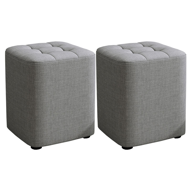 Solid Color Fabric Standard Stool Modern Simple Square Upholstered Stool