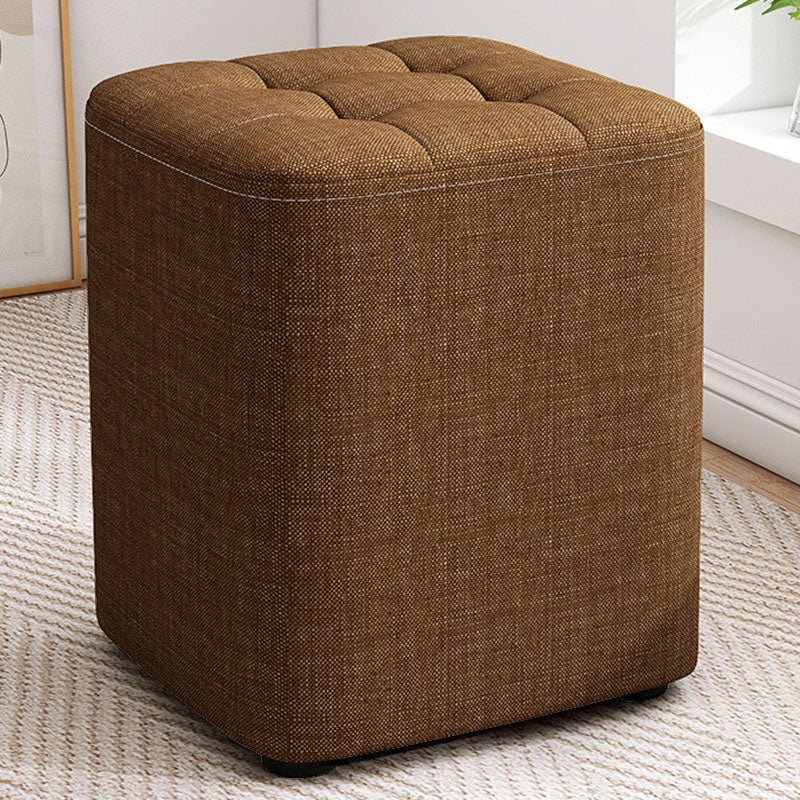 Solid Color Fabric Standard Stool Modern Simple Square Upholstered Stool