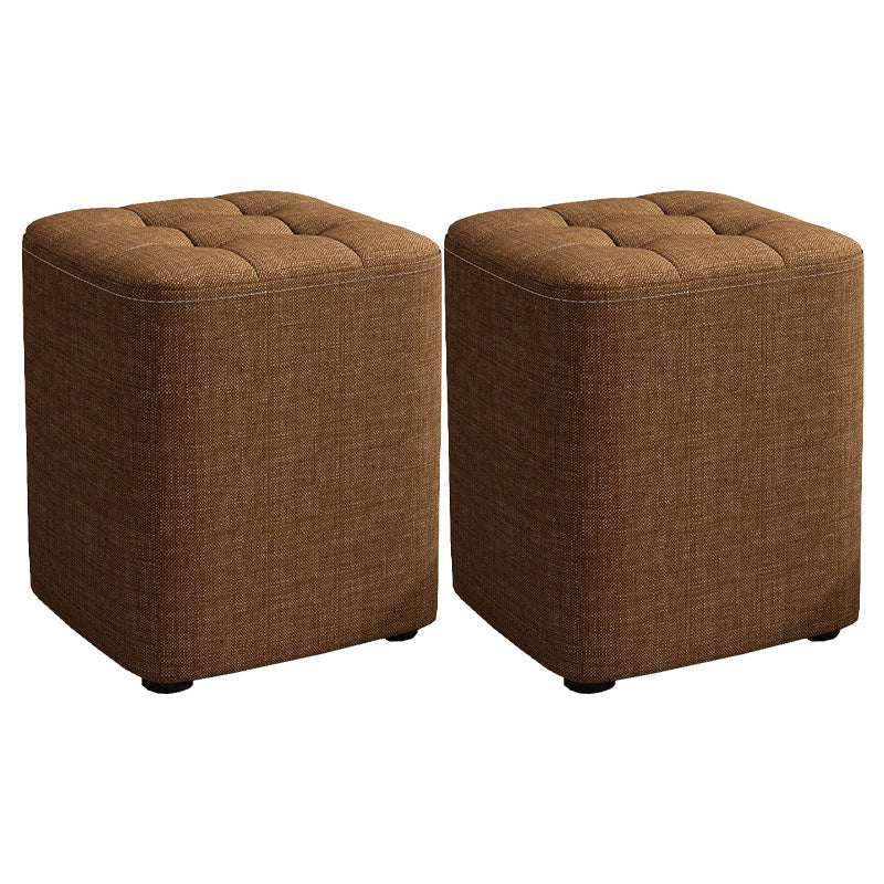 Solid Color Fabric Standard Stool Modern Simple Square Upholstered Stool