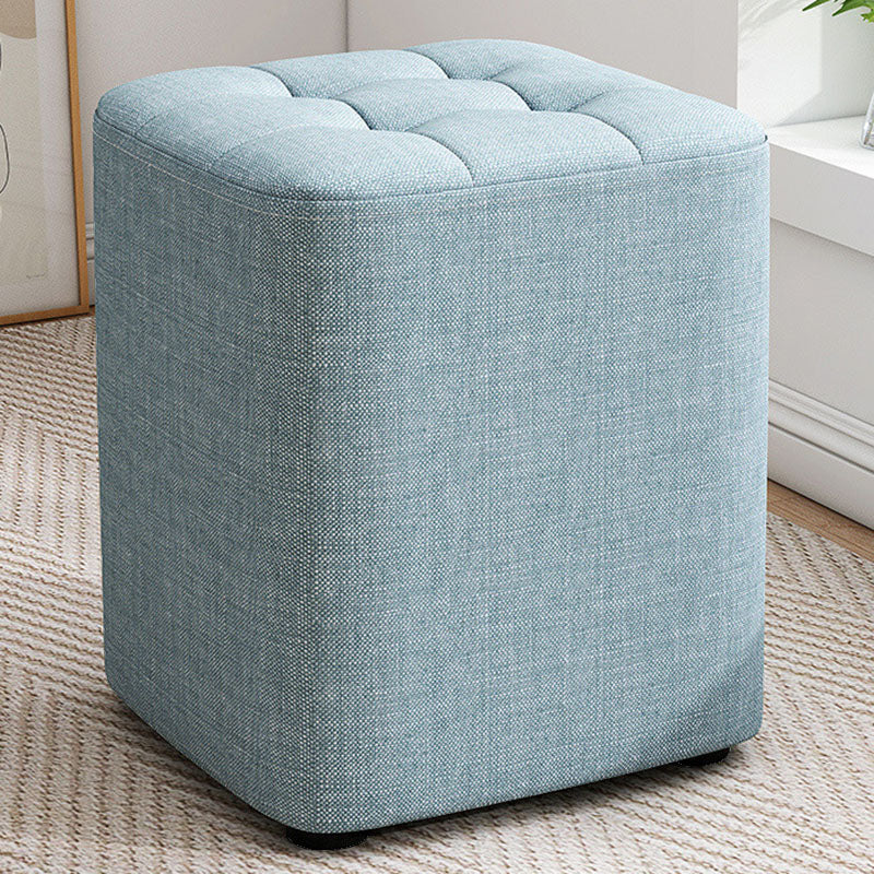 Solid Color Fabric Standard Stool Modern Simple Square Upholstered Stool
