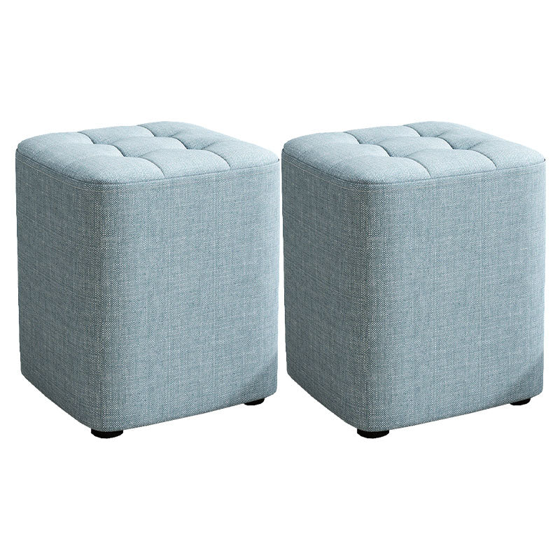 Solid Color Fabric Standard Stool Modern Simple Square Upholstered Stool