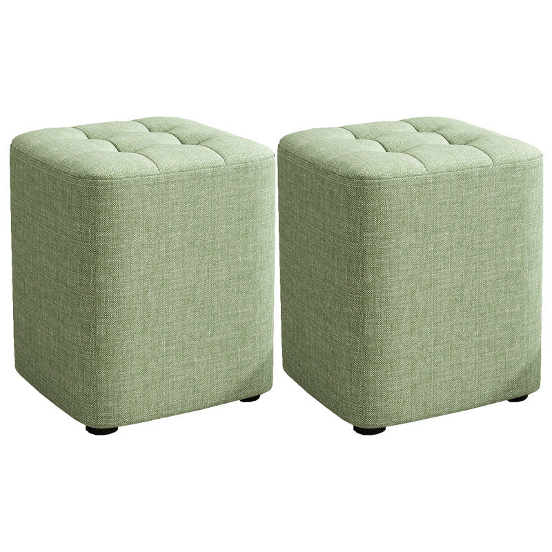 Solid Color Fabric Standard Stool Modern Simple Square Upholstered Stool