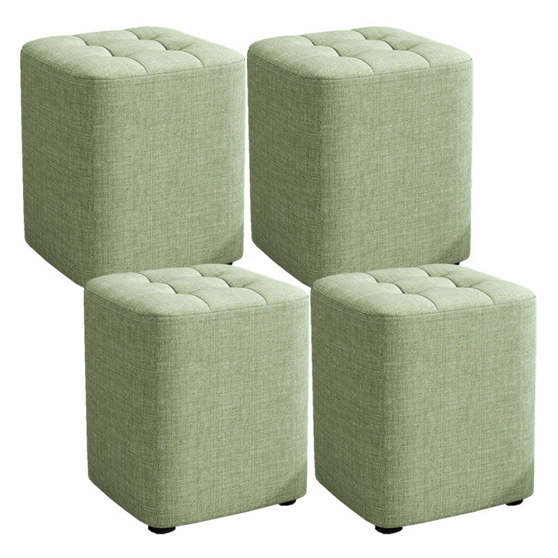 Solid Color Fabric Standard Stool Modern Simple Square Upholstered Stool
