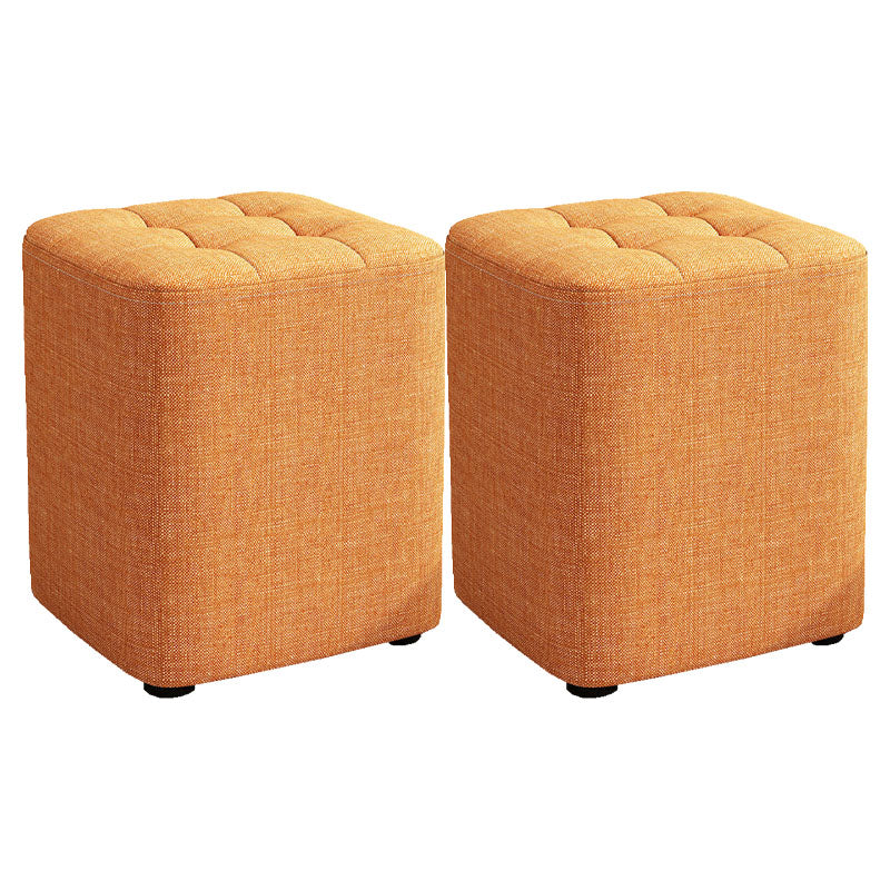Solid Color Fabric Standard Stool Modern Simple Square Upholstered Stool