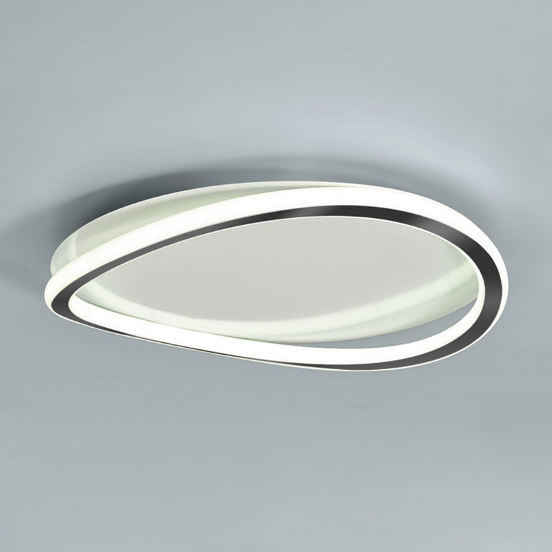 Minimalism LED Flush Mount White Metal Ceiling Light Fixture for Bedroom