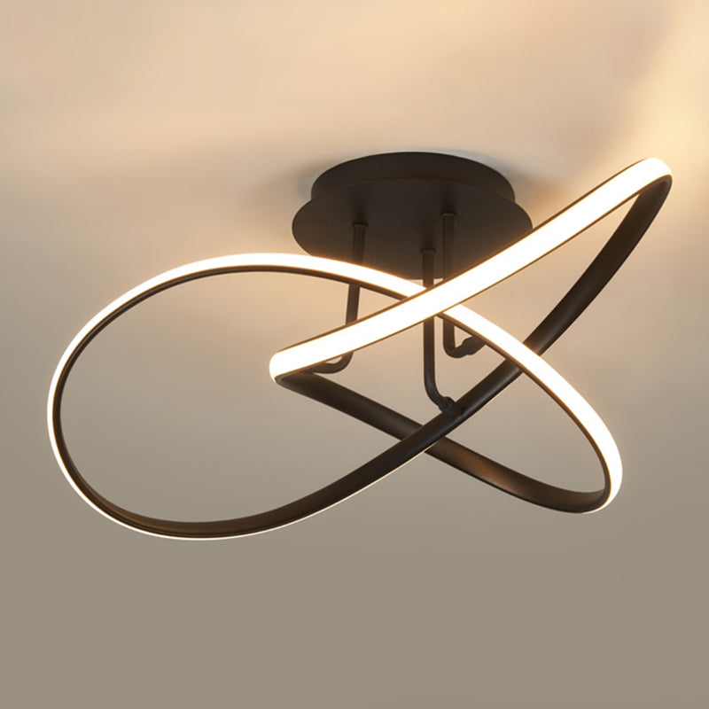 Minimalism LED Flush Mount Twisted Ceiling Light Fixture for Bedroom