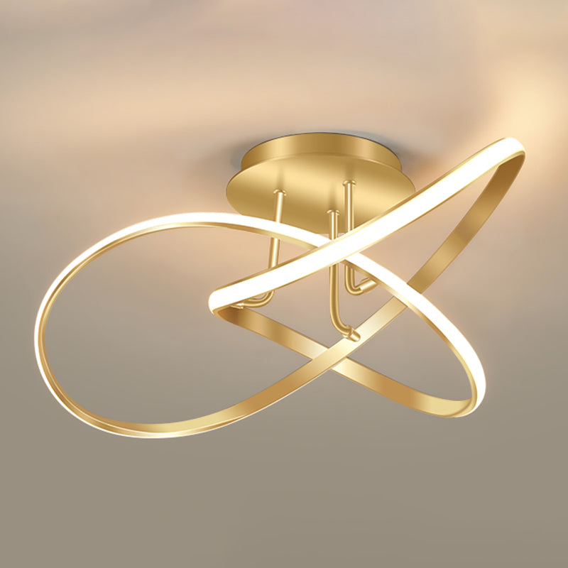 Minimalism LED Flush Mount Twisted Ceiling Light Fixture for Bedroom