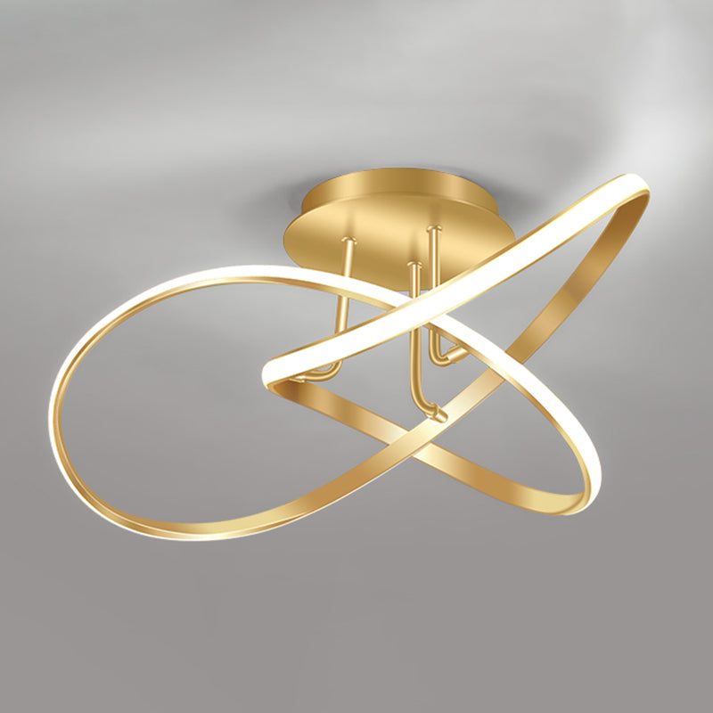 Minimalism LED Flush Mount Twisted Ceiling Light Fixture for Bedroom