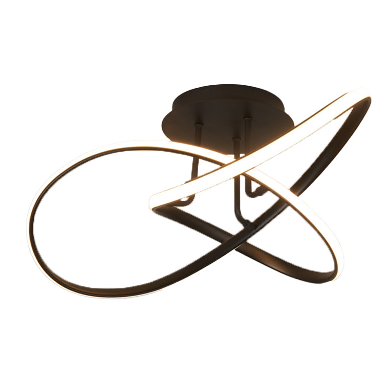 Minimalism LED Flush Mount Twisted Ceiling Light Fixture for Bedroom