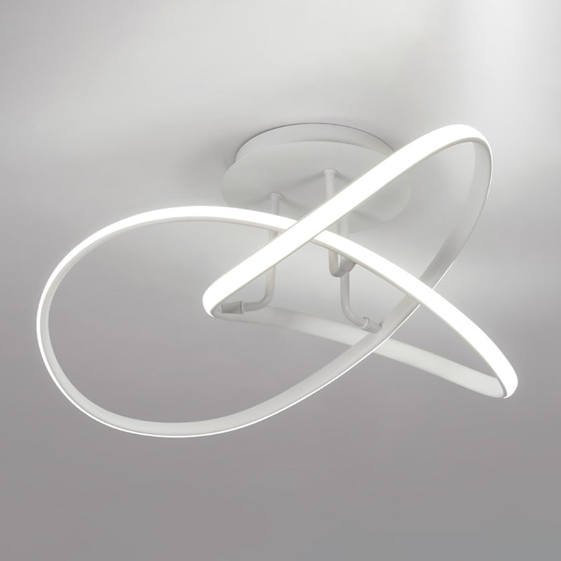 Minimalism LED Flush Mount Twisted Ceiling Light Fixture for Bedroom