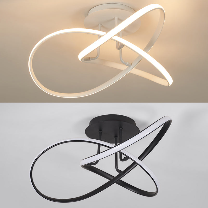 Minimalism LED Flush Mount Twisted Ceiling Light Fixture for Bedroom