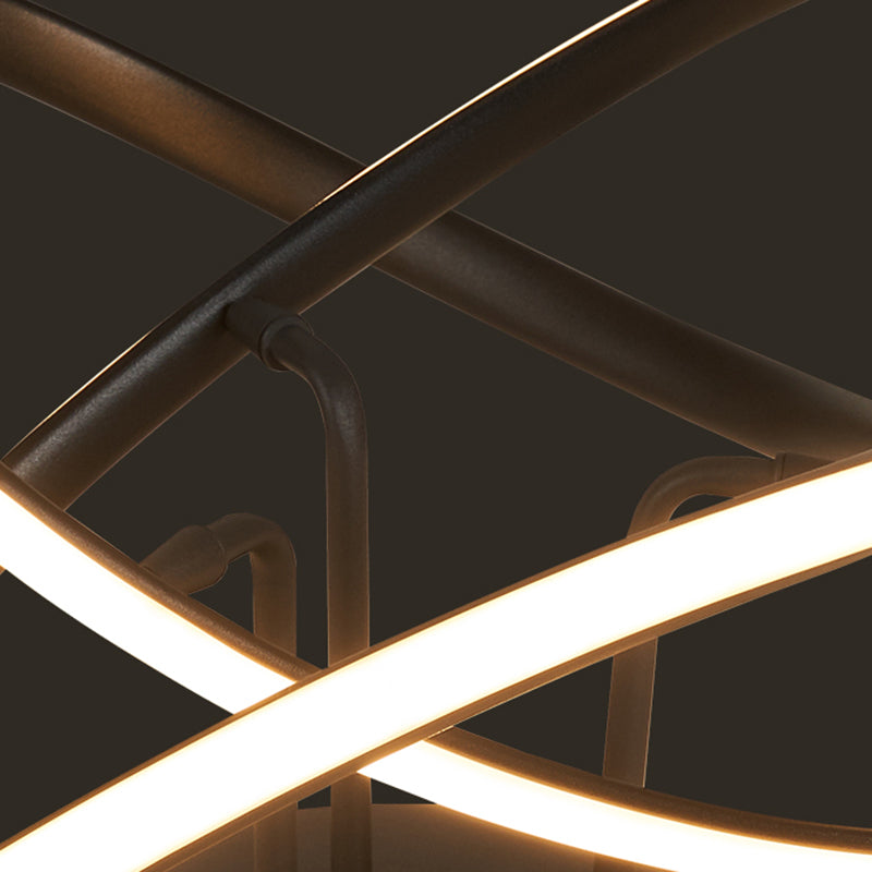 Minimalism LED Flush Mount Twisted Ceiling Light Fixture for Bedroom