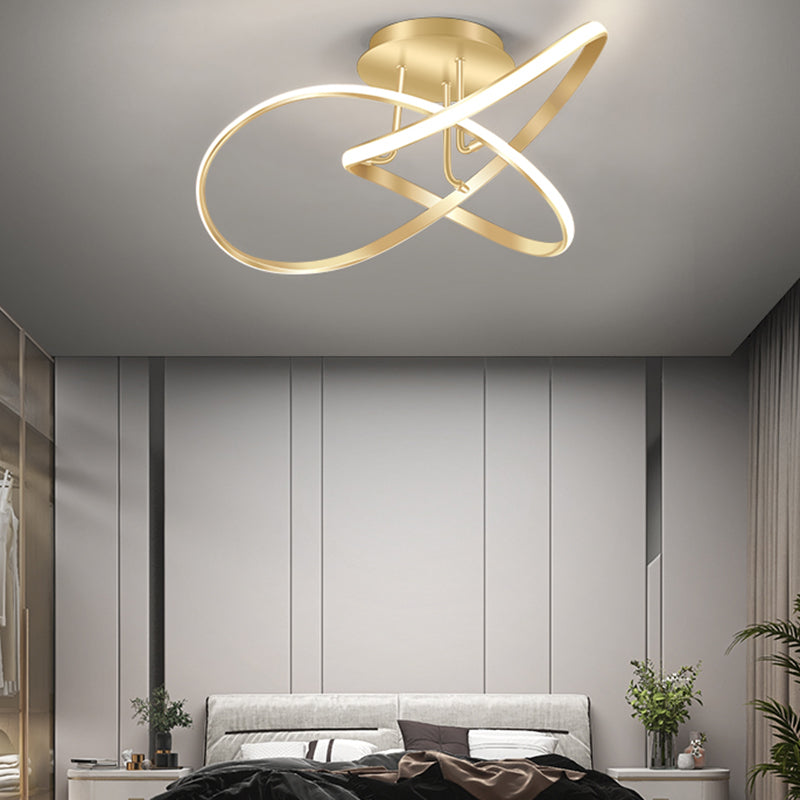Minimalism LED Flush Mount Twisted Ceiling Light Fixture for Bedroom